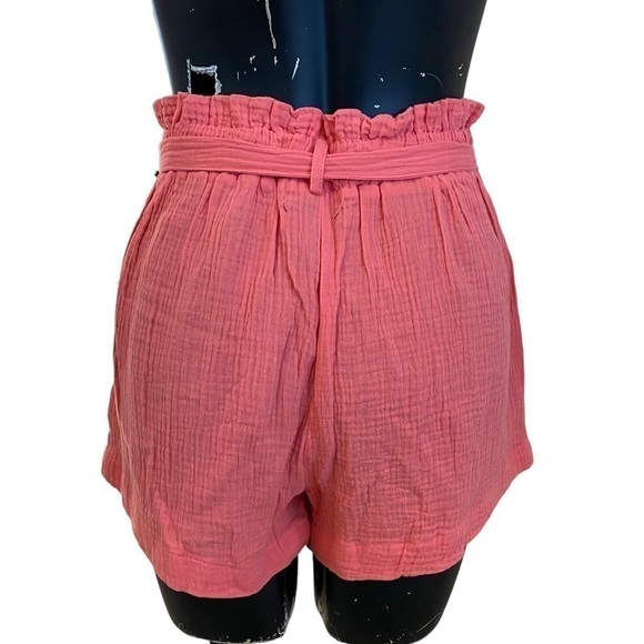 NEW Wild Fox Tea Rose Paper-bag Shorts with Tie Size Med - Picture 6 of 6